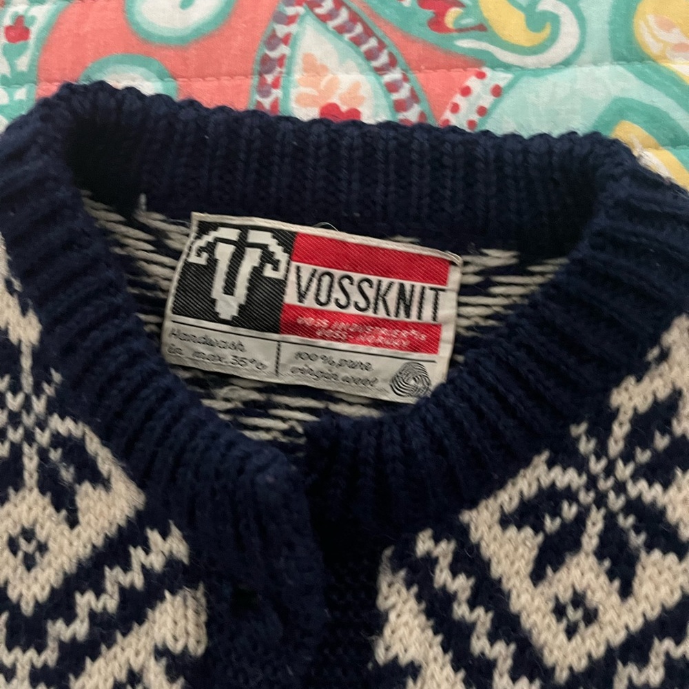 Vintage Voss Knit wool sweater.  Size 42